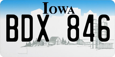 IA license plate BDX846