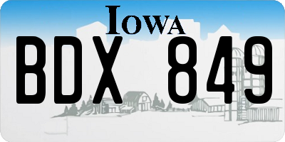 IA license plate BDX849