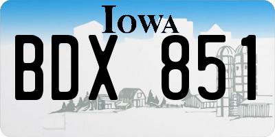 IA license plate BDX851