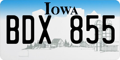 IA license plate BDX855