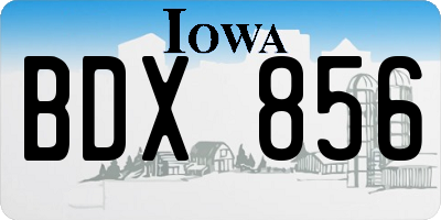 IA license plate BDX856