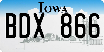 IA license plate BDX866