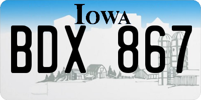 IA license plate BDX867