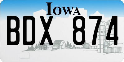 IA license plate BDX874