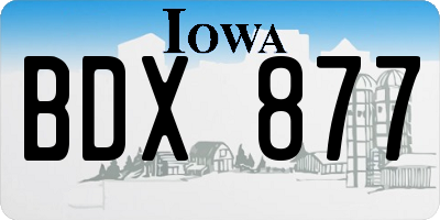 IA license plate BDX877