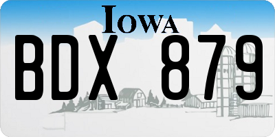 IA license plate BDX879