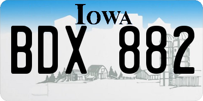 IA license plate BDX882