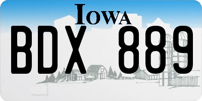 IA license plate BDX889