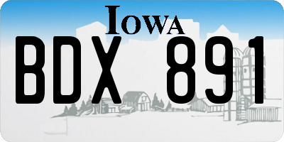 IA license plate BDX891