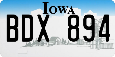IA license plate BDX894