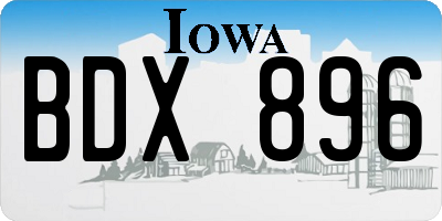 IA license plate BDX896