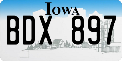 IA license plate BDX897
