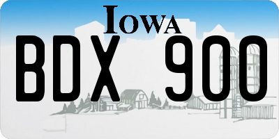 IA license plate BDX900