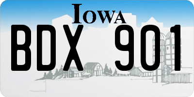 IA license plate BDX901
