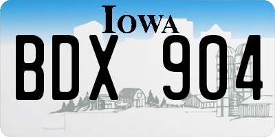 IA license plate BDX904