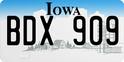 IA license plate BDX909