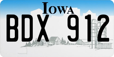 IA license plate BDX912
