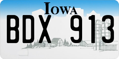 IA license plate BDX913