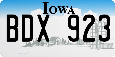 IA license plate BDX923