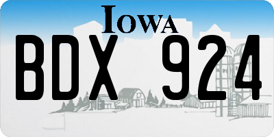 IA license plate BDX924