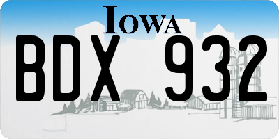 IA license plate BDX932