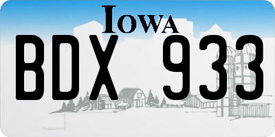 IA license plate BDX933