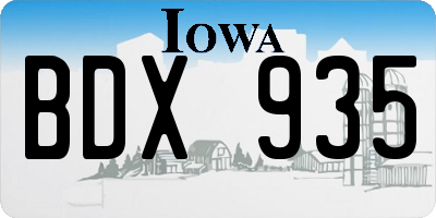 IA license plate BDX935