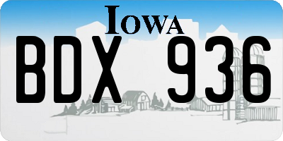 IA license plate BDX936