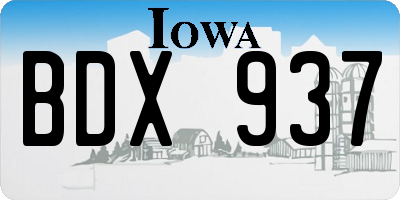 IA license plate BDX937