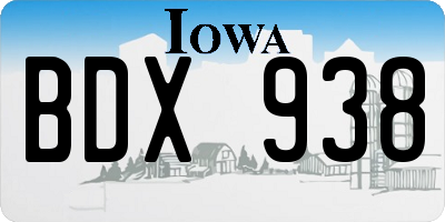 IA license plate BDX938
