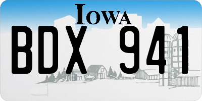 IA license plate BDX941