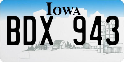 IA license plate BDX943