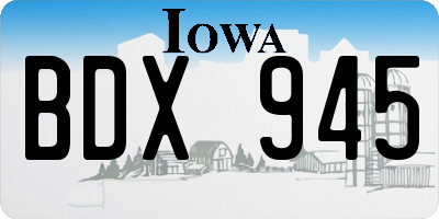 IA license plate BDX945