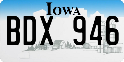 IA license plate BDX946
