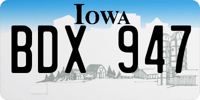 IA license plate BDX947
