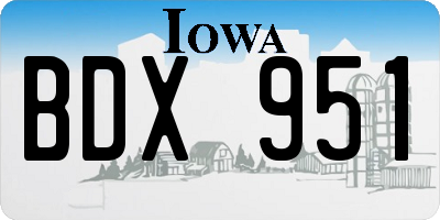 IA license plate BDX951