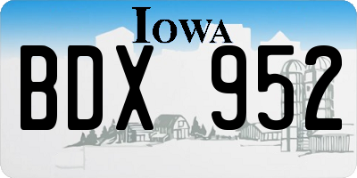 IA license plate BDX952