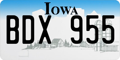 IA license plate BDX955