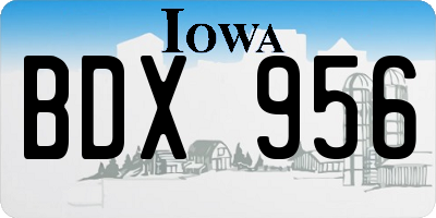IA license plate BDX956