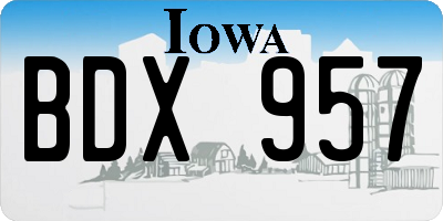 IA license plate BDX957