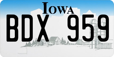 IA license plate BDX959