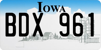 IA license plate BDX961