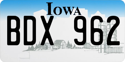 IA license plate BDX962