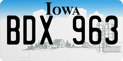 IA license plate BDX963