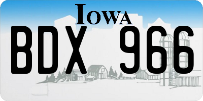 IA license plate BDX966