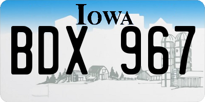 IA license plate BDX967