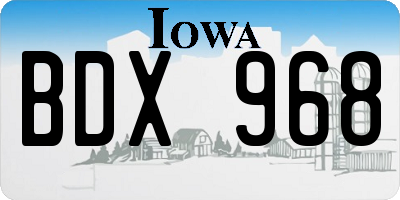 IA license plate BDX968