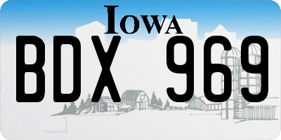 IA license plate BDX969