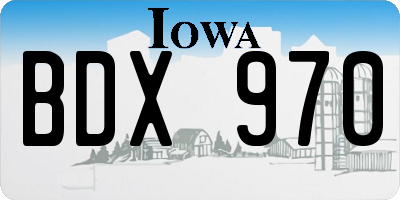 IA license plate BDX970