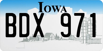 IA license plate BDX971